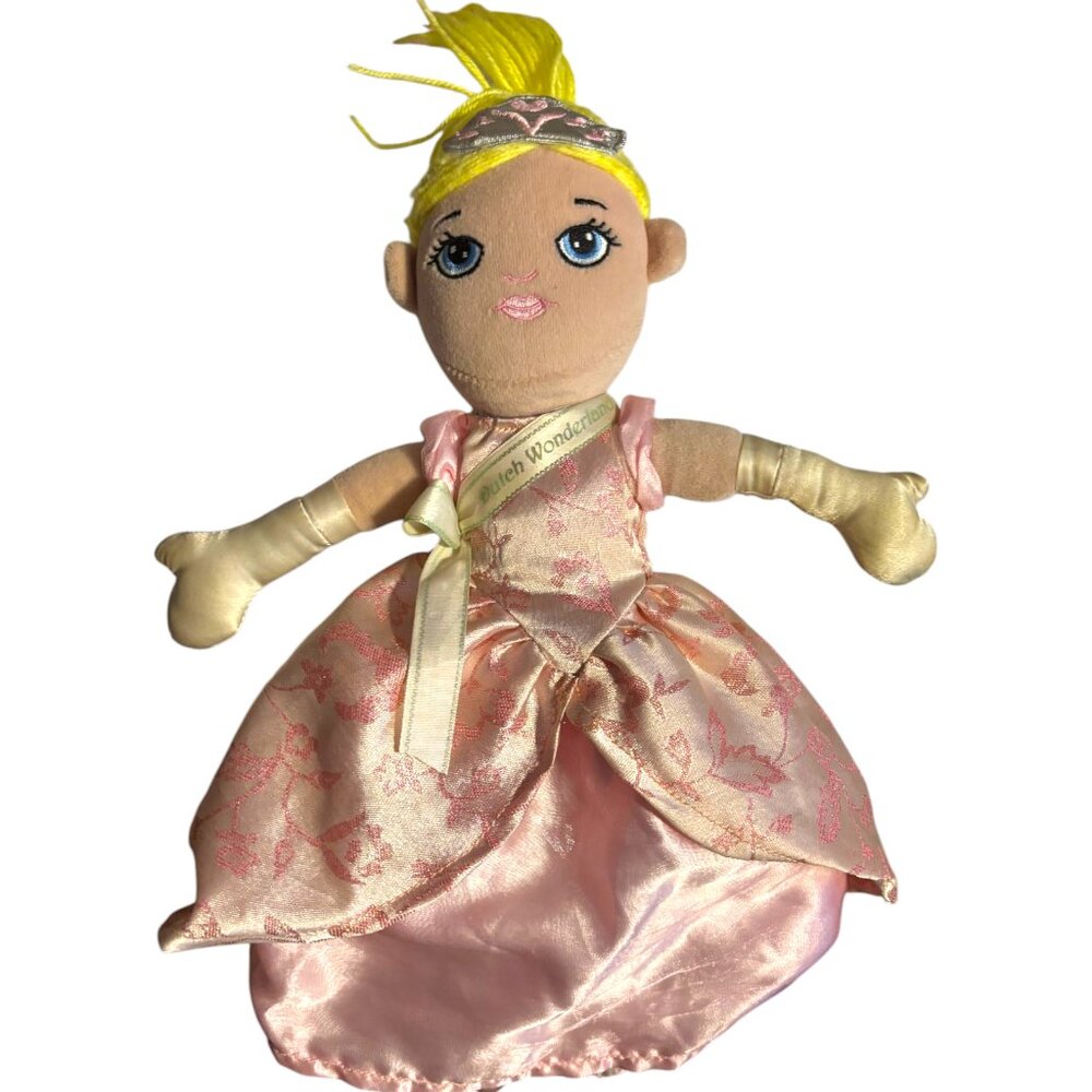 Dutch Wonderland Princess Brooke 16" plush doll yellow‎ yarn hair and pink dress